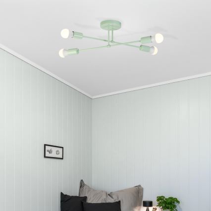 Πλαφονιέρα CAMBRIDGE 4xE27/15W/230V πράσινη