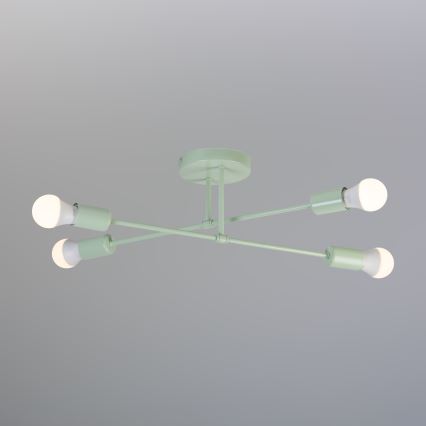 Πλαφονιέρα CAMBRIDGE 4xE27/15W/230V πράσινη