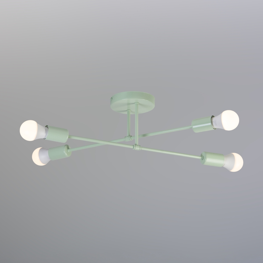 Πλαφονιέρα CAMBRIDGE 4xE27/15W/230V πράσινη