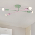 Πλαφονιέρα CAMBRIDGE 4xE27/15W/230V πράσινη/ροζ
