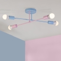 Πλαφονιέρα CAMBRIDGE 4xE27/15W/230V μπλε/ροζ