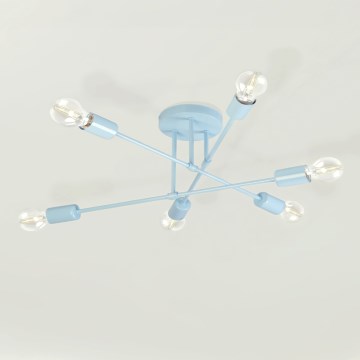 Πλαφονιέρα CAMBRIDGE 6xE27/15W/230V μπλε