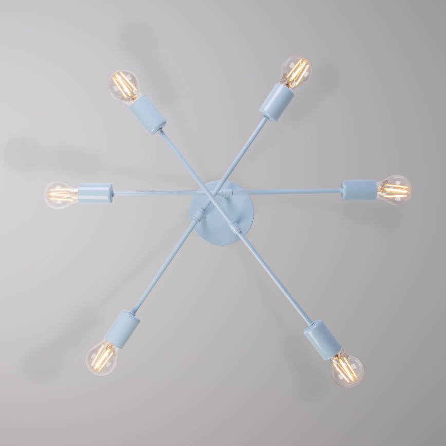 Πλαφονιέρα CAMBRIDGE 6xE27/15W/230V μπλε