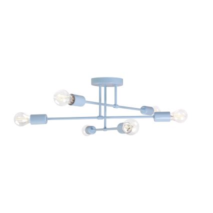 Πλαφονιέρα CAMBRIDGE 6xE27/15W/230V μπλε