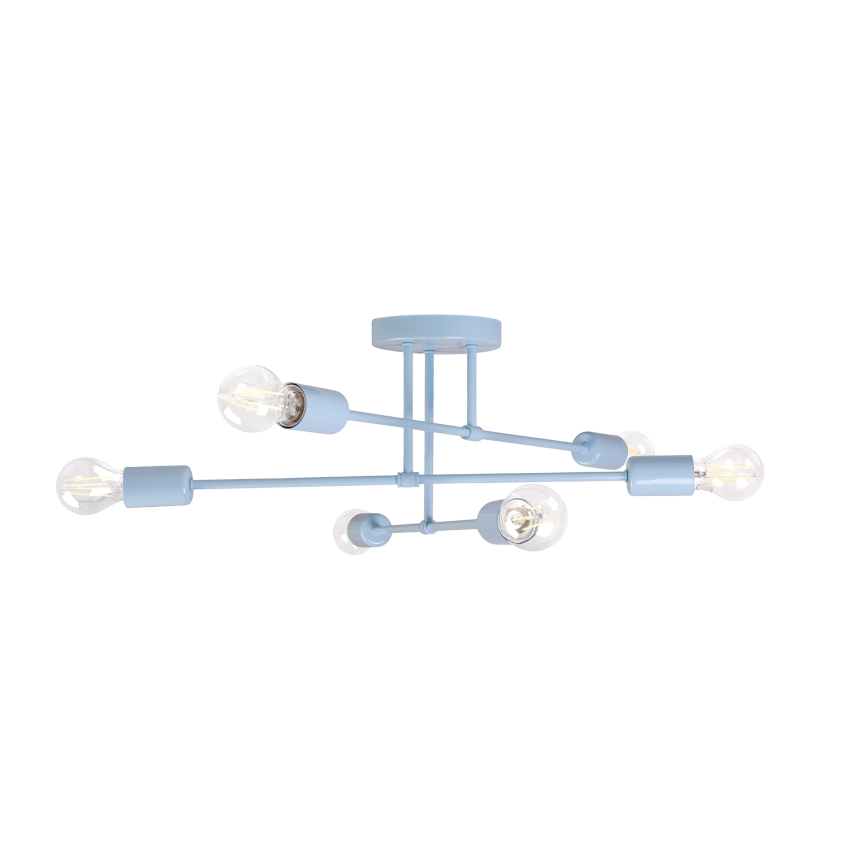 Πλαφονιέρα CAMBRIDGE 6xE27/15W/230V μπλε