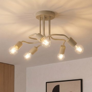 Πλαφονιέρα CHARLIE 5xE27/15W/230V μπεζ
