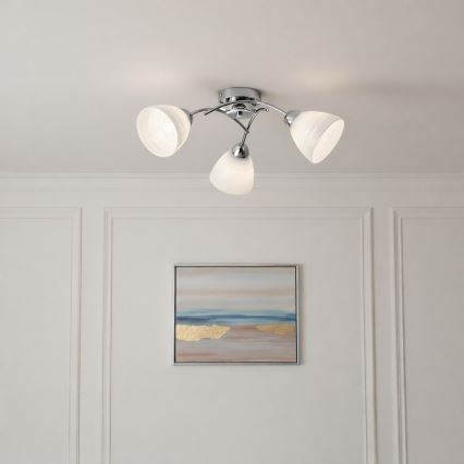 Πλαφονιέρα CLARA 3xE27/15W/230V σε γυαλιστερό χρώμιο