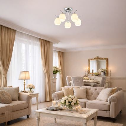 Πλαφονιέρα ELLA 5xE27/15W/230V γυαλιστερό χρώμιο