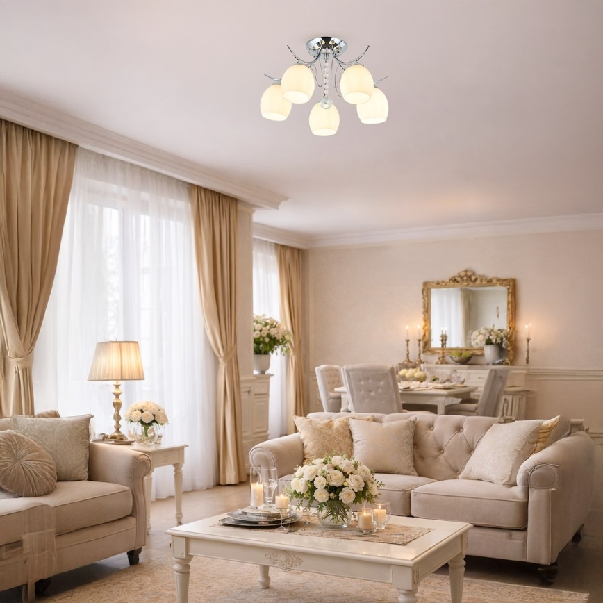 Πλαφονιέρα ELLA 5xE27/15W/230V γυαλιστερό χρώμιο