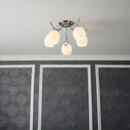 Πλαφονιέρα ELLA 5xE27/15W/230V γυαλιστερό χρώμιο