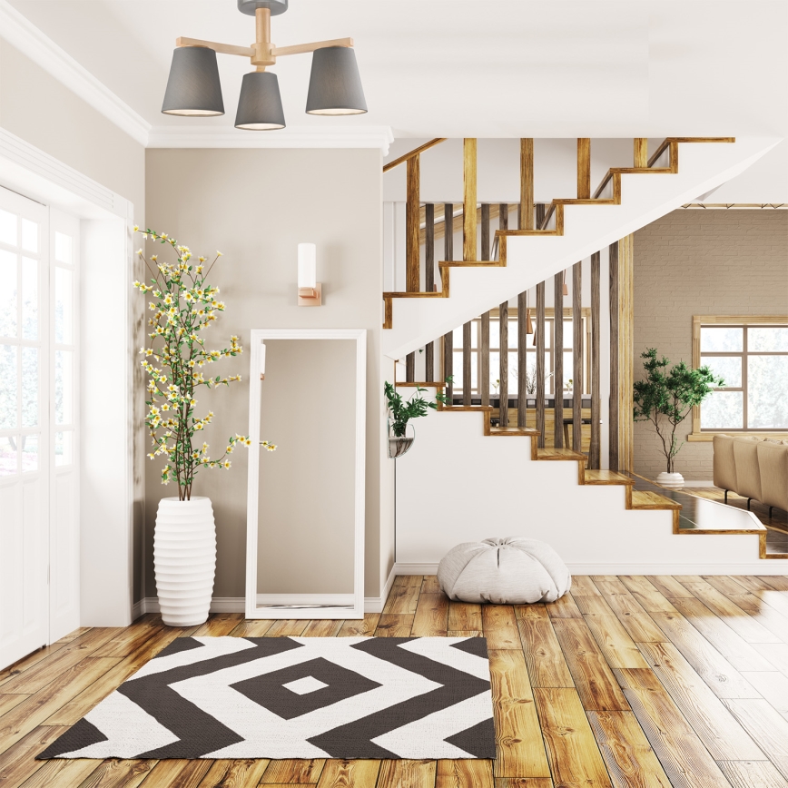 Επιτοίχιο φωτιστικό ELLIE 3xE27/60W/230V γκρι/οξιά