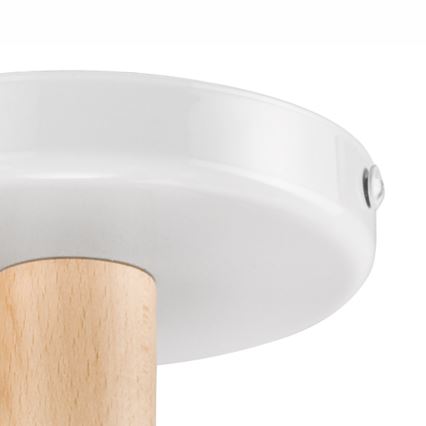 Πλαφονιέρα ELLIE 5xE27/60W/230V λευκό/οξιά