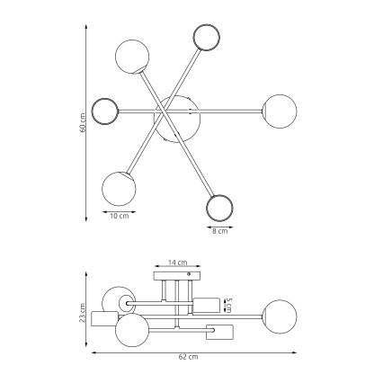 Πλαφονιέρα HOLON 3xG9/8W/230V + 3xGX53/12W γκρι
