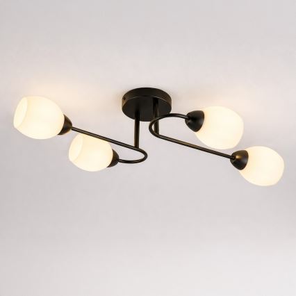 Πλαφονιέρα KING 4xE27/15W/230V μαύρη