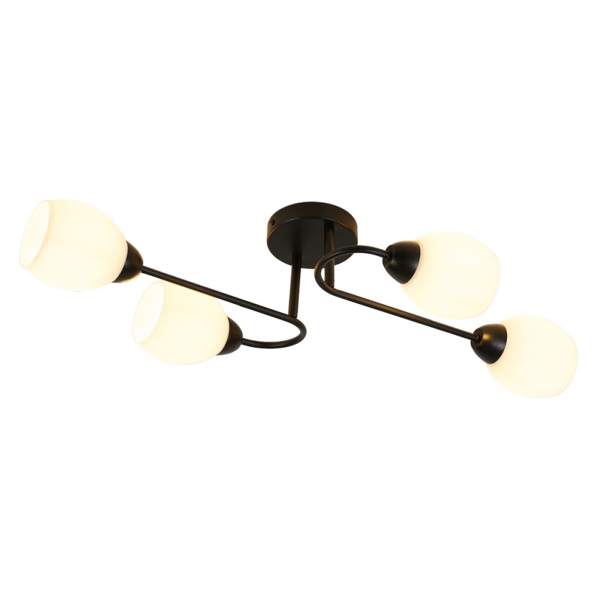 Πλαφονιέρα KING 4xE27/15W/230V μαύρη