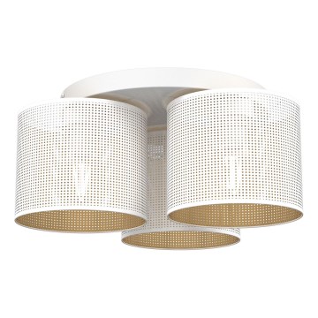 Πλαφονιέρα LOFT SHADE 3xE27/60W/230V λευκό/χρυσό