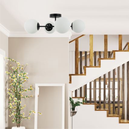 Πλαφονιέρα MADDIE 4xE14/5W/230V μαύρη