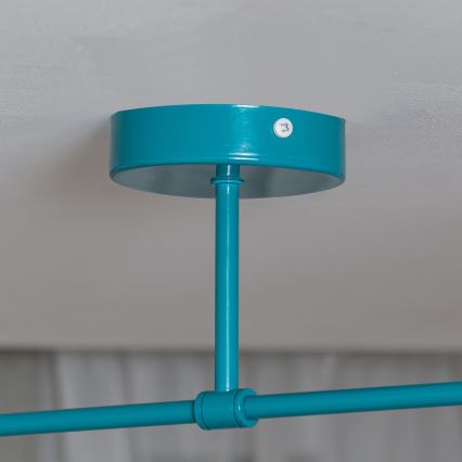 Πλαφονιέρα MOON 2xE27/15W/230V τουρκουάζ