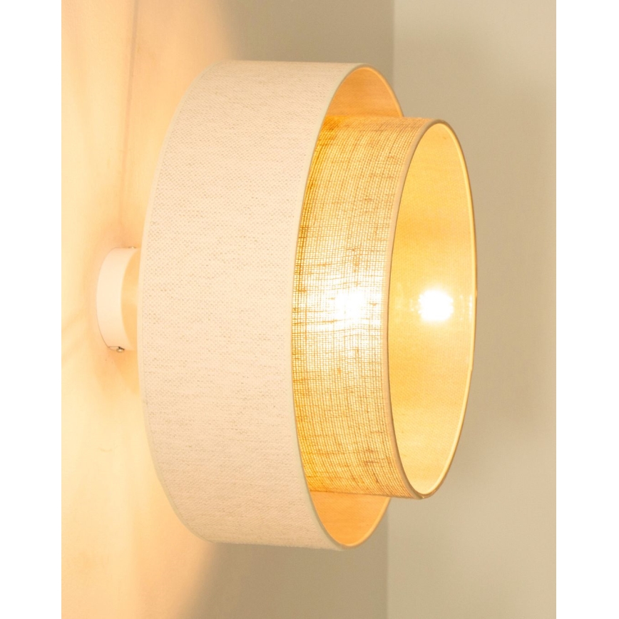 Πλαφονιέρα NATIA 1xE27/60W/230V λευκή/καφέ