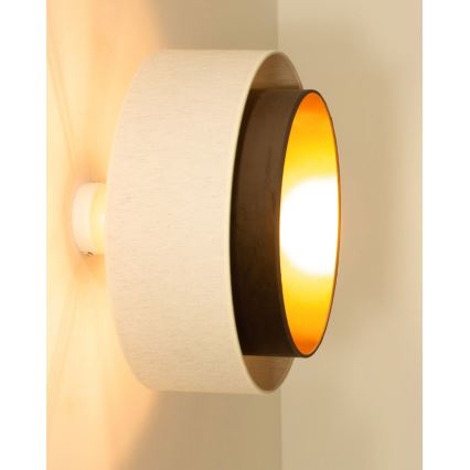 Πλαφονιέρα NATIA 1xE27/60W/230V λευκό/καφέ