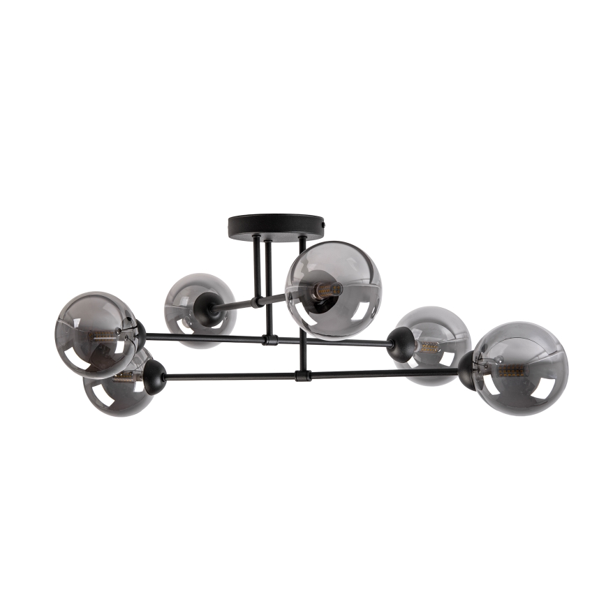 Πλαφονιέρα OBSIDIAN 6xG9/10W/230V μαύρο/καπνιστό γκρι