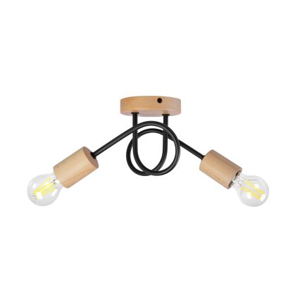 Πλαφονιέρα OXFORD 2xE27/15W/230V πεύκο/μαύρο
