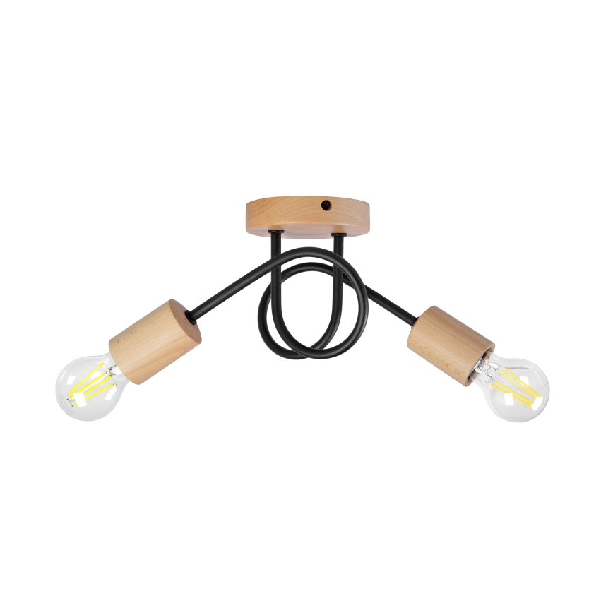 Πλαφονιέρα OXFORD 2xE27/15W/230V πεύκο/μαύρο