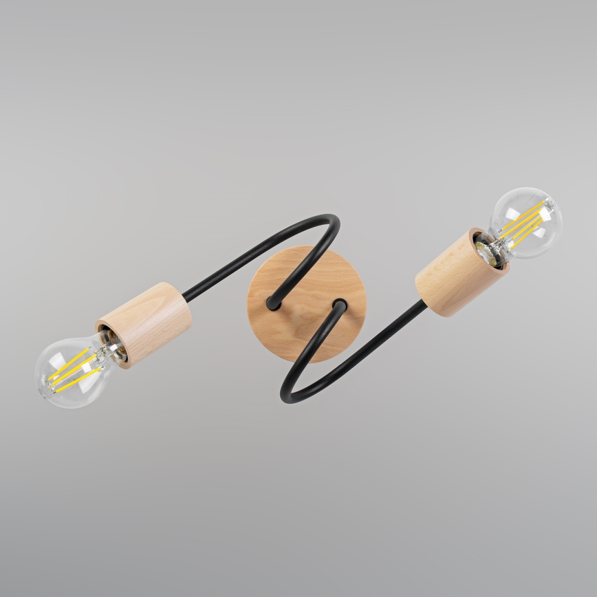 Πλαφονιέρα OXFORD 2xE27/15W/230V πεύκο/μαύρο