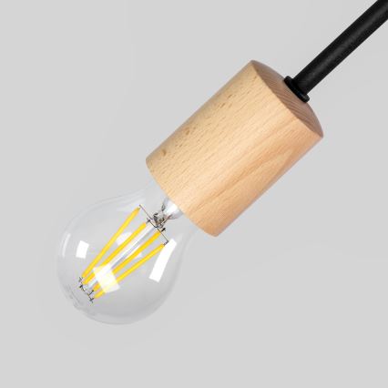 Πλαφονιέρα OXFORD 2xE27/15W/230V πεύκο/μαύρο