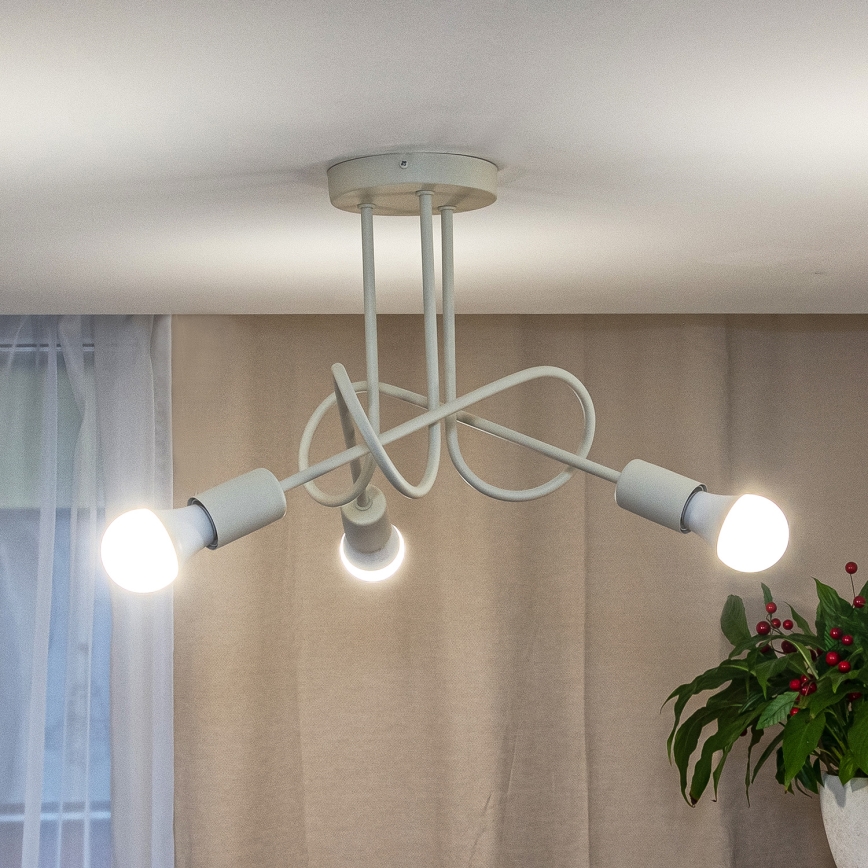 Πλαφονιέρα OXFORD 3xE27/15W/230V κρεμ