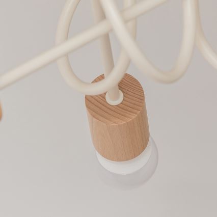 Πλαφονιέρα OXFORD 3xE27/15W/230V πεύκο/κρεμ