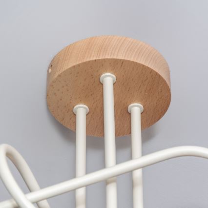 Πλαφονιέρα OXFORD 3xE27/15W/230V πεύκο/κρεμ