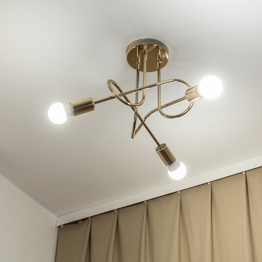 Πλαφονιέρα OXFORD 3xE27/15W/230V χρυσή