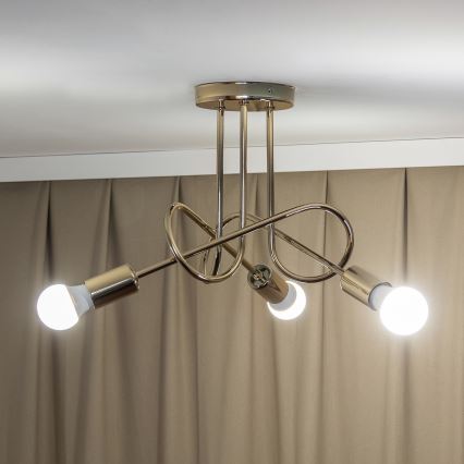 Πλαφονιέρα OXFORD 3xE27/15W/230V χρυσή