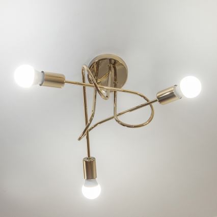 Πλαφονιέρα OXFORD 3xE27/15W/230V χρυσή