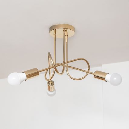 Πλαφονιέρα OXFORD 3xE27/15W/230V χρυσή