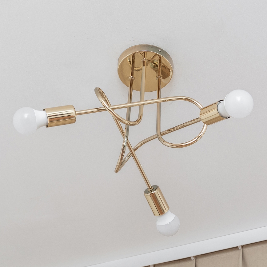 Πλαφονιέρα OXFORD 3xE27/15W/230V χρυσή