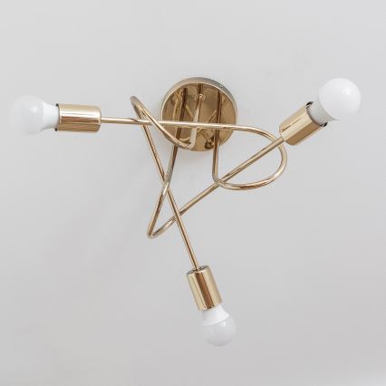 Πλαφονιέρα OXFORD 3xE27/15W/230V χρυσή