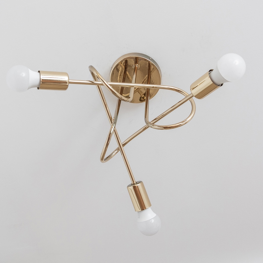 Πλαφονιέρα OXFORD 3xE27/15W/230V χρυσή