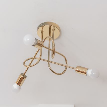 Πλαφονιέρα OXFORD 3xE27/15W/230V χρυσή