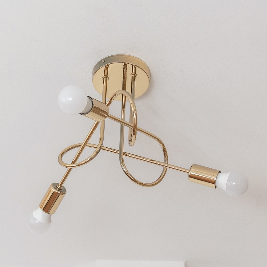 Πλαφονιέρα OXFORD 3xE27/15W/230V χρυσή