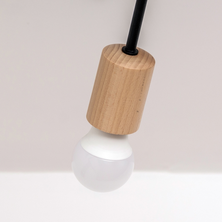 Πλαφονιέρα OXFORD 5xE27/15W/230V πεύκο/μαύρο