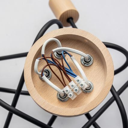 Πλαφονιέρα OXFORD 5xE27/15W/230V πεύκο/μαύρο