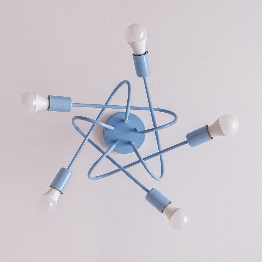 Πλαφονιέρα OXFORD 5xE27/15W/230V μπλε