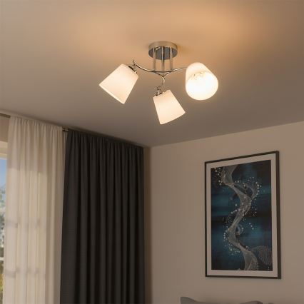 Πλαφονιέρα PAFOS 3xE27/15W/230V γυαλιστερό χρώμιο