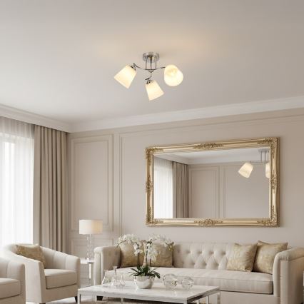 Πλαφονιέρα PAFOS 3xE27/15W/230V γυαλιστερό χρώμιο