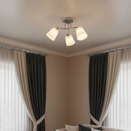 Πλαφονιέρα PAFOS 3xE27/15W/230V γυαλιστερό χρώμιο