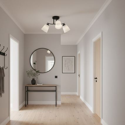 Πλαφονιέρα PAFOS 3xE27/15W/230V μαύρο