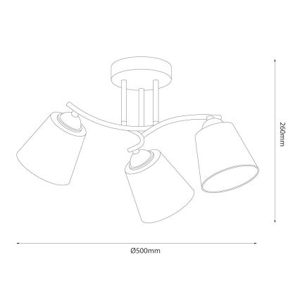 Πλαφονιέρα PAFOS 3xE27/15W/230V μαύρο