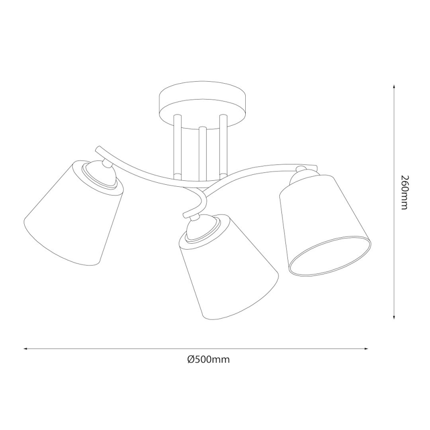 Πλαφονιέρα PAFOS 3xE27/15W/230V μαύρο